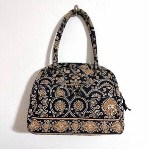 Vera Bradley bowler bag shoulder bag in Caffe Latte black and brown pattern